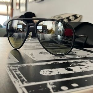 Ray-Ban Chromance Sunglasses - Matte Black Frames/Silver Polarized Lenses